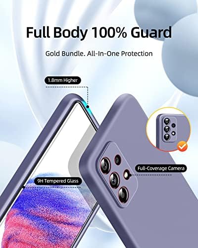 DSsairo [3 u 1 za Samsung Galaxy A53 5G futrola, sa 2 paketa zaštitnika, zaštita kamere, tekućim silikonskim
