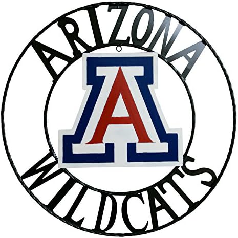 NCAA Arizona WildCats licencirani kolegijalni zidni ukras kovanog željeza, crvena / bijela / plava, 24