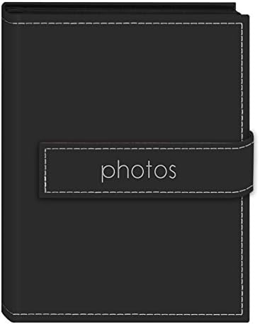 Pioneer FOTO Albumi Exp-46 / BKP 36-džep 4 sa 6-inčnim izvezenim Fotografije kaišem ušivene kože na poklopcu Foto album, mini, crni