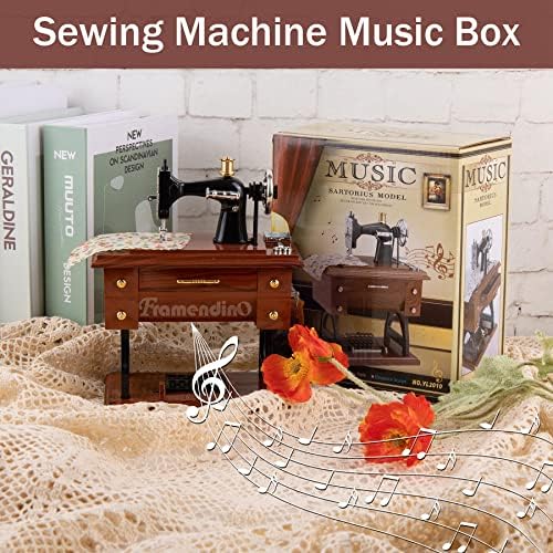 Framendino, Vintage šivaća mašina nakit Clockwork muzičke kutije za uređenje domaćeg stola