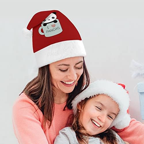 Slatka ljubav Pandas plišani Božić šešir Naughty i lijepo Santa kape sa pliš obodom i Comfort Liner Božić