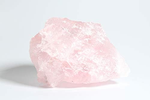 MINERALUNIVERSE Small Rough Rose Quartz Chunk - prirodno sirovo kamenje & Fountain stene za prevrtanje,