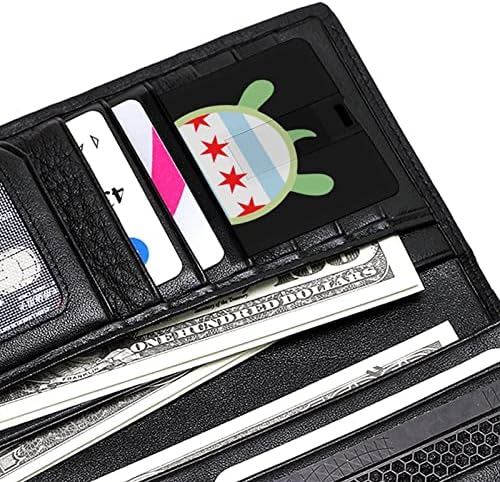 Chicago zastava kornjače USB 2.0 Flash-diskovi Stick Stick Credit Cret Card Oblik