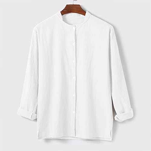 XXBR pamučne majice za muške, 2022. opružnog dugih rukava s dugim rukavima dolje s labavim poslovnim majicama