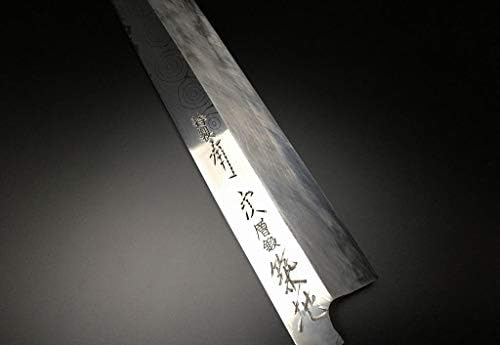Japanski kuharski nož Aritsugu Blue Steel Honyaki Yanagi 360 mm 14.17 Gravirano ime Saya