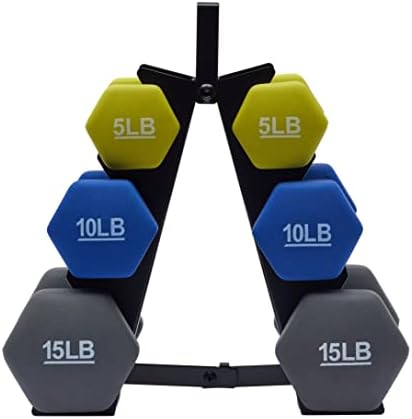 Basics Neoprene Hexagon Workeut Butchbell Color-Courdirana ručna težina - set sa 6 i gumenim opsežnim vježbanjem