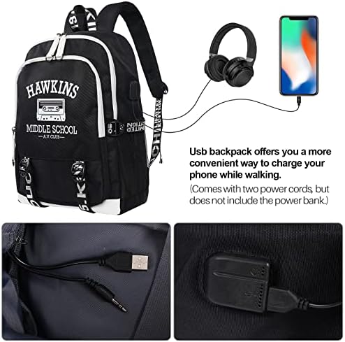 Stranac ruksak svjetlosni torba za laptop USB punjenje Hawkins srednji ruksak casual college putničke knjige