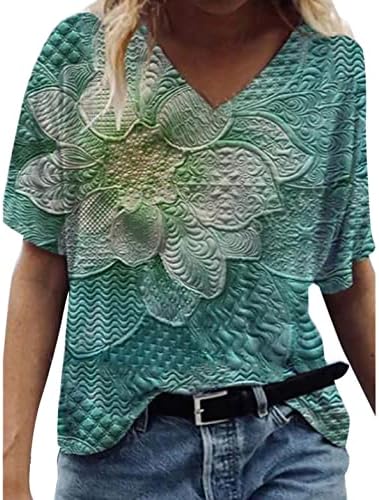 Ženske majice 2023 Moda 3D tiskani vrhovi Dressy casual crewneck duks kratkih rukava labav majica