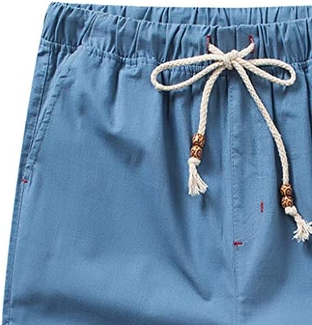 Hlače za muškarce, F_Gotal muške posteljine pamučne pamučne čvrste vučne elastične struke Sportske hlače