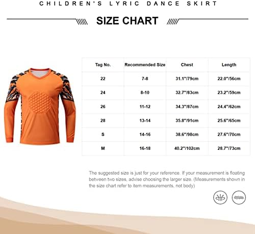 Fldy Kids Boys Soccer golman dres podstavljene golmanske košulje dugih rukava za fudbalske drevne uniforme