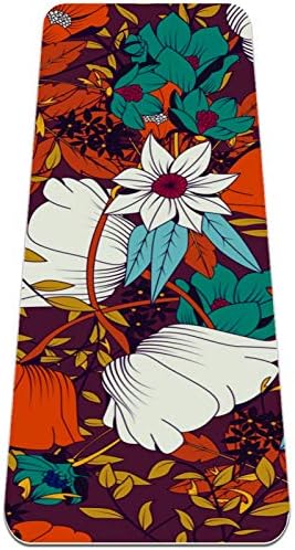 Siebzeh Floral Vintage Summer Flower Premium Thick Yoga Mat Eco Friendly Rubber Health & amp; fitnes Non