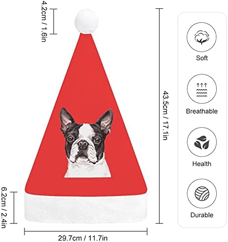 Slatki Pas Bostonskog Terijera Božićni Šešir Za Novogodišnju Prazničnu Zabavu Cosplay