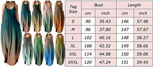 Peqiut ljetne haljine za žene casual tie-dye v izrez bez rukava plus veličine SLING sandress cami maxi haljina