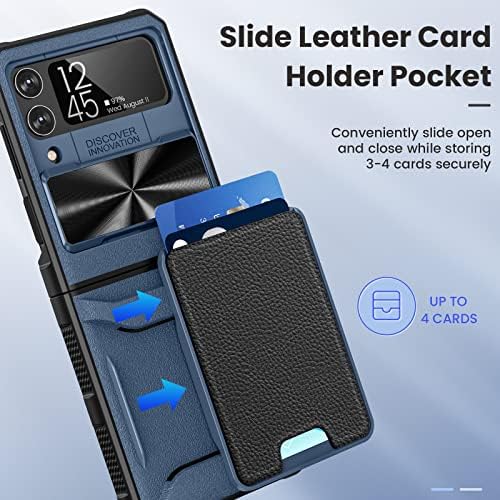 Caka za Samsung Flip 4 Case, Galaxy Z Flip 4 case Wallet sa držačem kartice poklopac kamere & amp; zaštita