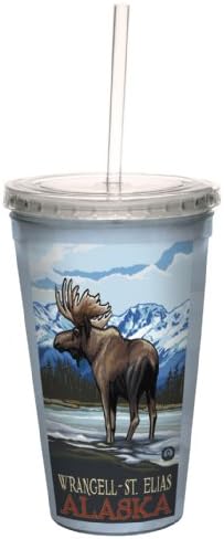 Pozdrav bez drveta CC33276 Scenic Wrangell St. Elias Alaska Moose Paul A. Linquist Artful Putnik dvo-zipće