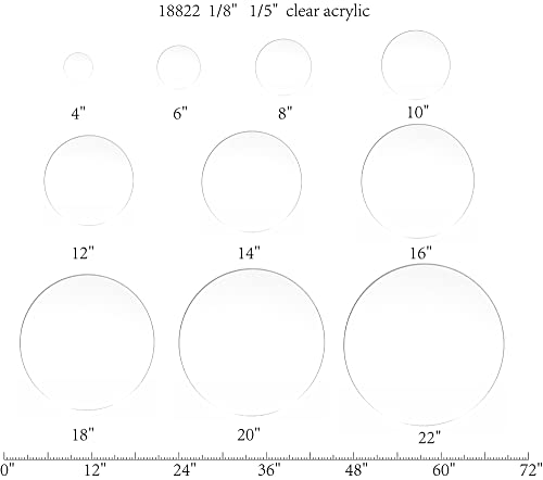 FixtureDisplays® 3pk 4 Clear akrilni pleksiglas Lucite krug Okrugli disk, 1/8debljine 18822-4 -1 / 8 -3PK-NF