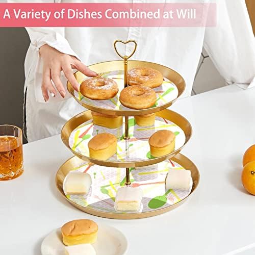 Stalci za torte Set od 3, šarena viljuška i kašika za tortu postolje za prikaz stola Desert Cupcake stalak