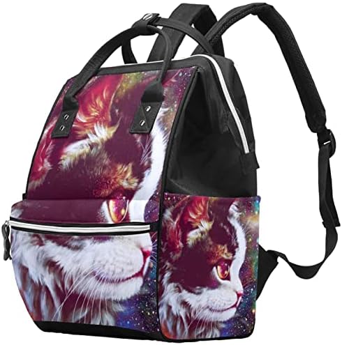 Guerotkr Travel Backpack, ruksak za pelena, ruksak pelena, Galaxy Cat Animal Rainbow univerzum