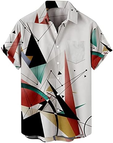 Ljetne muškarce Košulje muške modne i slobodno vrijeme 3D digitalni tisak kopče reverl majica kratkih rukava