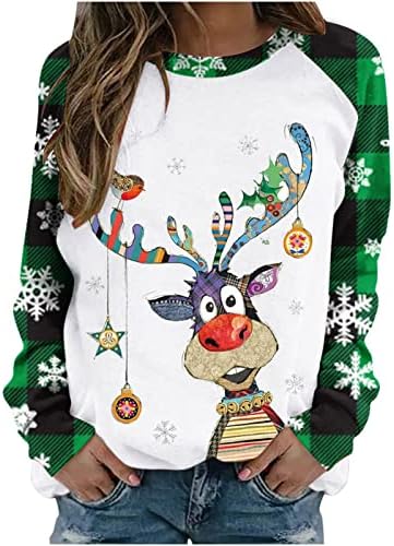 Božićni ženski duks snježne pahulje sa krade dugih rukava zabava i sladak džemperski pleteni pleteni tunički