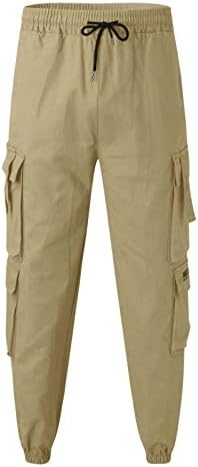Miashui Tech Muške hlače Muške modne sportske casual pantalone Elastični struk ravno noga labave hlače chinos