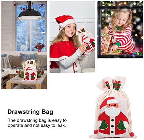 YARDWE 6kom prijenosni Božić vezice Candy torbe Santa uzorak poklon storage Pouches pakovanje posteljina
