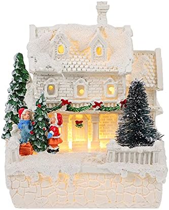 Nolitoy 4pcs božićni LED svjetlo Božićno osvijetljeno kuća Božićna seoska kuća ukras Ornament Božićno uređenje