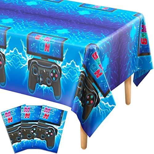DECORLIFE stolnjak za video igre sa 3 paketa, 108 x 54 inča, vodootporne i izdržljive navlake za stolove