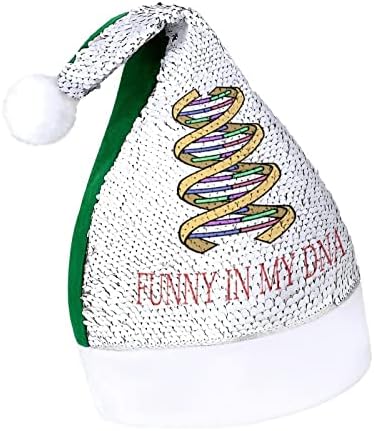 Funny DNK Funny Božić šešir Sequin Santa Claus kape za muškarce žene Božić Holiday Party Dekoracije