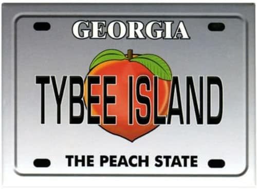 Tybee Island Georgia Licency Plate Frižider Collector Suvenir Magnet 2,5 x 3,5