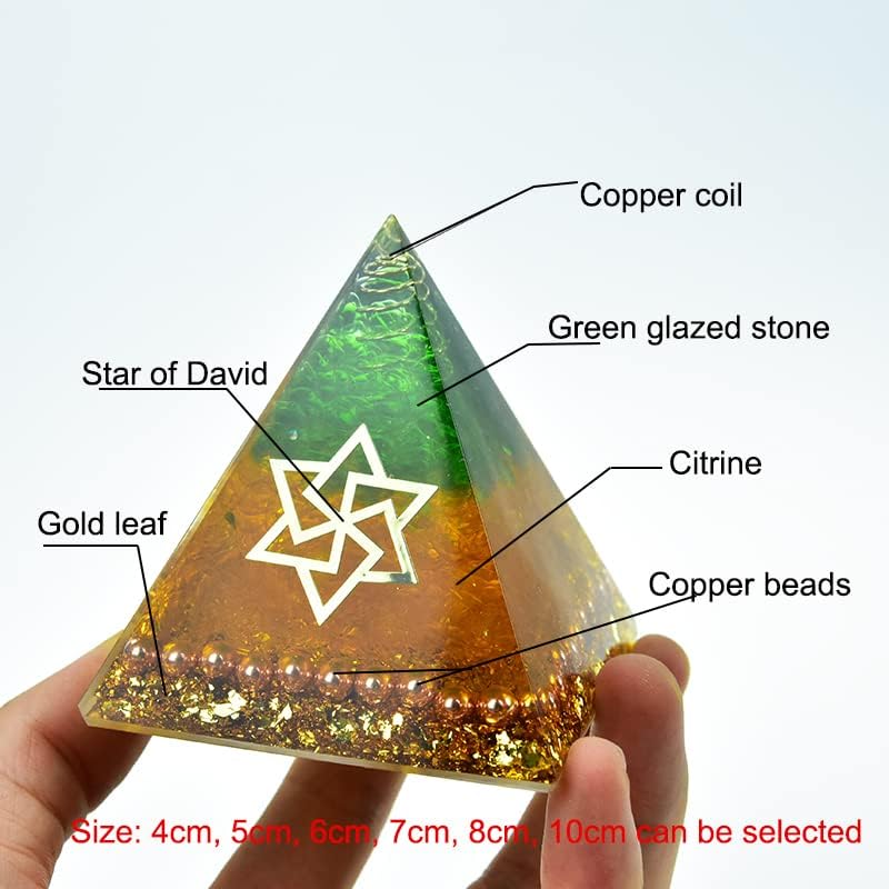 Sharvgun orgonit piramida Maripura Chakra Prirodni citrinski garinski Gabriel poboljšava kreativnu rezinu zelenog kristalnog ukrasa za nakit