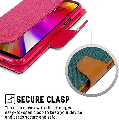 Goospery platneni novčanik za LG G7 ThinQ Case Denim stalak Flip Cover LGG7-CAN-PNK