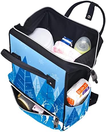Božinska zimska šuma Plava pozadina sa rukom za ruksak pelena za ruksak za bebe nazivne torbe za promjenu