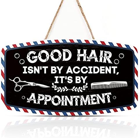 Chditb Dobra kosa nije slučajno, to je po dogovoru na drveni znak, vintage drveni viseći znak s smiješnim