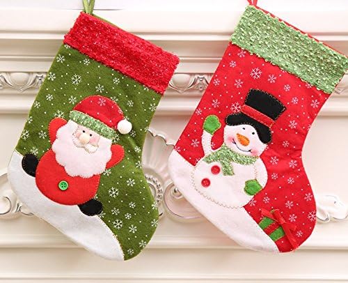 K jingkelai božićni čarapa Santa Snowman poklon kartoni nosači viseći poklon čarape, 4 pakovanje