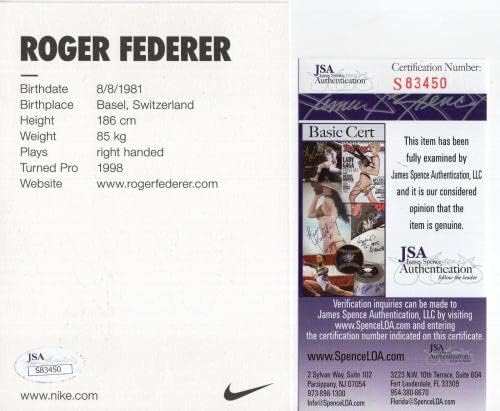 ROGER FEDERER RUKA POTPISA 4x6 FOTO Sjajna poza sa fistnom pumpom JSA - autogramenim teniskim fotografijama