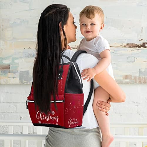 Crveni božićni ukras uzorka ruksak ruksak za bebe nazivne promjene torbe za promjenu multi funkcije velike