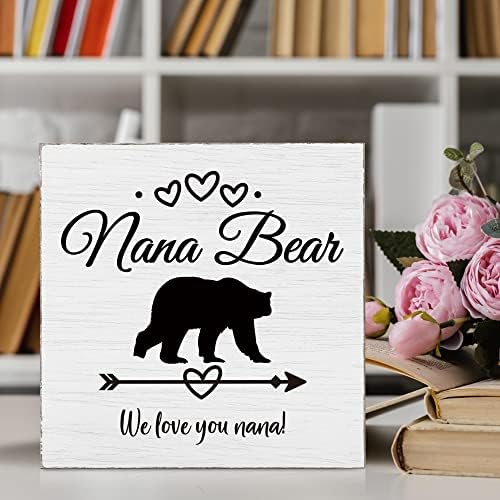Najbolja muka Nana Ever White Wood Box, rođendanski poklon za mamu, Nana drvene blok plaketne znakove, majčin