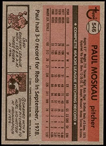 1981 TOPPS 546 Paul Moskau Cincinnati Reds nm / mt crveni