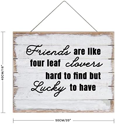 Prijatelji su kao četveronožni list teško pronaći ploču od drveta, citati drveni znak, 16x20in Citati zidni