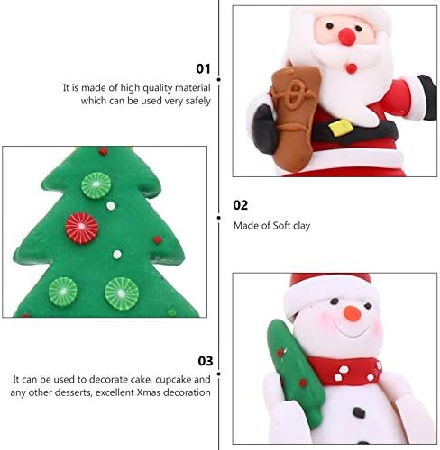 Nuobesty Vjenčani dekor 5pcs Božićni cupcake Toppers meka posuda Santa Claus Tree Snowman Sock Cake Decoration