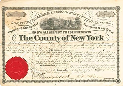 County Revenue Bond of 1860 of the County of New York
