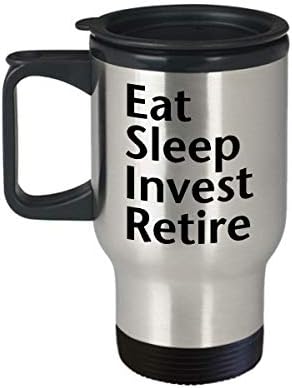 Funny Trader 14oz izolirana putna krigla jesti spavanje Invest penzionisati jedinstveni inspirativni sarcasm
