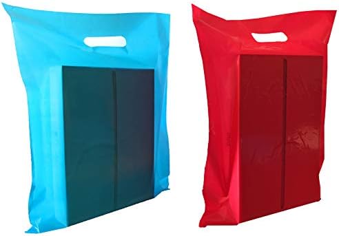 200 12 x 15 srednje ružičaste i plave torbe robe, udobne ručke za rezanje, premium, ekstra debljine. Snažne,