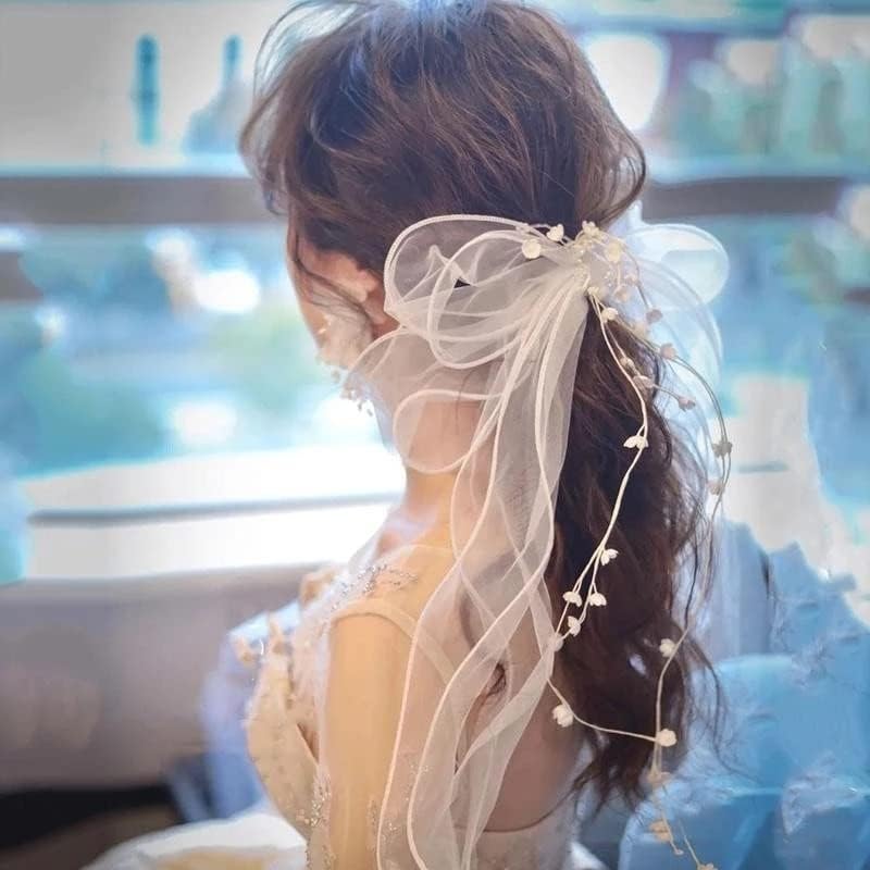 Zjhyxyh mladenka vjenčanica za vjenčanicu za glavu ručno izrađena prekrasna temperamenta bočna kopča Bow