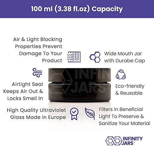 Infinity tegle 100 ml 10-pakovanje kozmetičkog stila ultraljubičasto punjenje prazna staklena tegla sa zavrtnjem