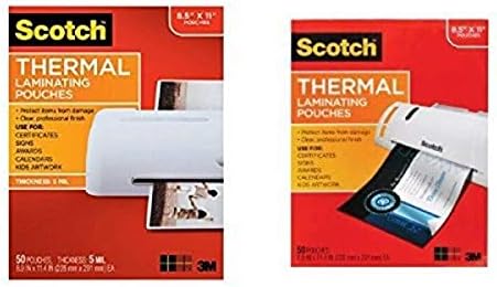 Scotch Thermal Laminating Pouches, 8.9 x 11.4-inča, debljine 5 mil, 50-Pack i Scotch Thermal Laminating