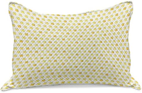 Ambesonne Ljeto Pleted quilt jastuk, Ponavljajući zidarske staklenke sa kriški limuna i narančasti, standardni