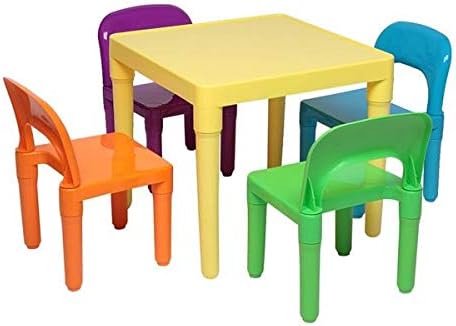 Set dječijih stolova i stolica od orahovog plastike 1 stol i četiri stolice garniture namještaja za djecu