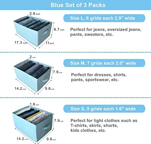 Organizatori i skladištenje ormara, sklopivi ormar Organizator Organizator plave 3-pakovanja, dobra tkanina